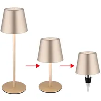 GLOBO Außenleuchte Tischlampe Akku Tischleuchte Touchdimmer Flaschenaufsatz cct, champagner,