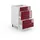Vicco Schubladenschrank Fame-Line 50 x 51,5 x 81,5 cm Bordeaux Hochglanz
