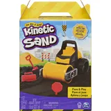 Kinetic Sand 6059399 Pave Play Construction with Vehicle 227g Black, for Kids Aged 3 and Up Sandspielzeug, Straßenbau-Set mit Fahrzeug und 227 g schwarzem Kinder