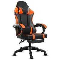 Fruyyzl Gaming-Stuhl Ergonomisch mit Fußstütze,Gamer Stuhl mit Verstellbare Lendenkissen (1 St), Gaming Chair aus PU-Leder, Höhenverstellbarer PC Stuhl Gaming Sessel orange