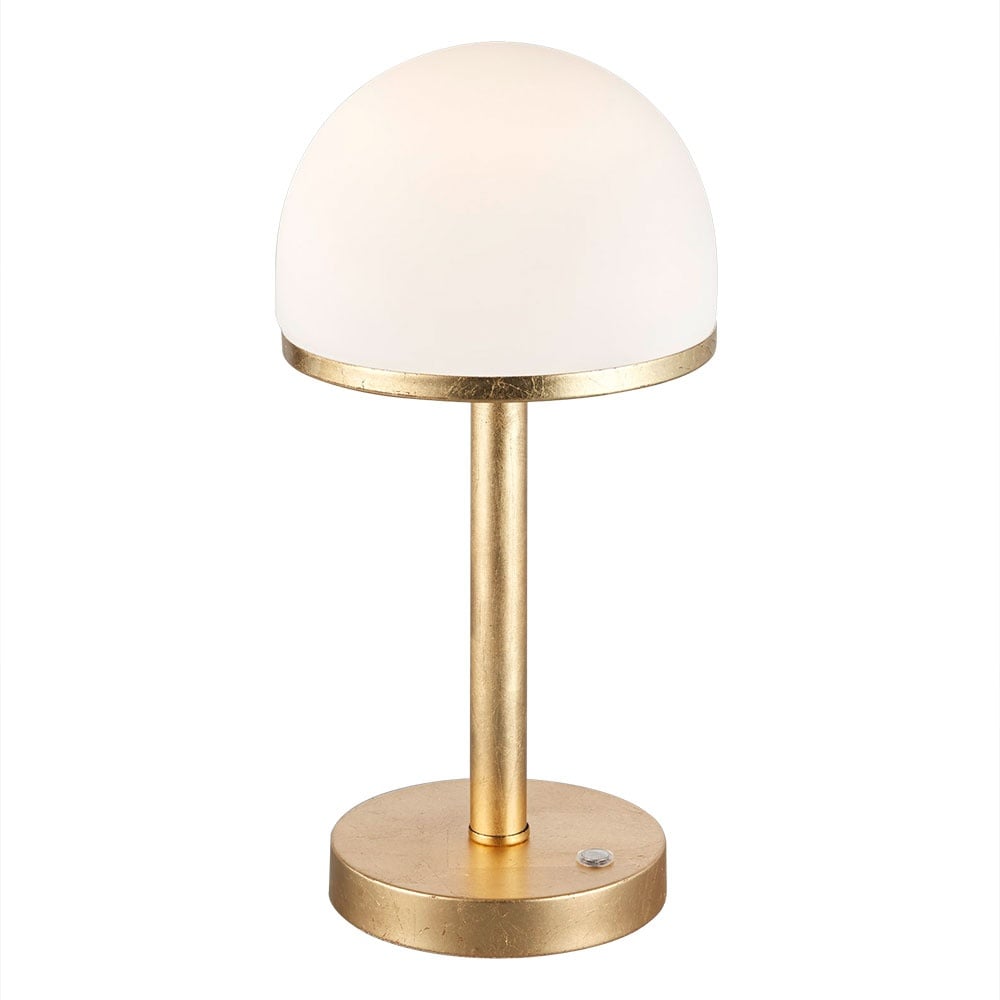 LED Nachttischlampe dimmbar Tischleuchte gold Schlafzimmerlampe Touchdimmer Leselampe Wohnzimmer, 4,5W 450lm warmweiß, DxH 19x39 cm