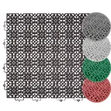 Andiamo Kunststoff-Fliesen Terrassenfliesen Terra Sol, Made in Swiss, Packung, 14 St., Outdoor Klickfliesen, 38x38 cm, Set mit 1 qm, 2 qm, 5 qm, UV-beständig schwarz