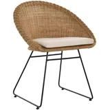 Korb-Sessel moderner Stil Rattan Club 60er Eisen-Gestell Korbstuhl mit Armlehne