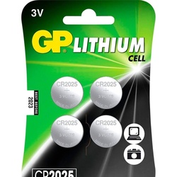 GP Batteries CR2025 Lithium (4 Stk., CR2025, 160 mAh), Batterien + Akkus