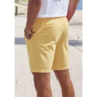 John Devin Shorts JOHN DEVIN "Bermuda", Herren, Gr. M, N-Gr, gelb, Web, Obermaterial: 97% Baumwolle, 3% Elasthan, unifarben, casual, regular fit, Hosen, kurze Hose aus elastischer, gewebter Baumwollqualität
