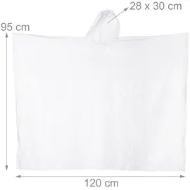 Relaxdays unisex Einweg-Regenponcho transparent Einheitsgröße 10 St.