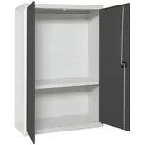 Proregal Stahlschrank AMEGO 90 x 80 x 40 cm Anthrazit/Weiß