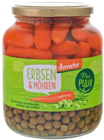 NurPuur Erbsen & Möhren demeter 680g