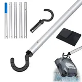 Anyingkai Haken für Poolroboter mit Teleskopstange 185CM, Teleskopstange mit Haken Pool,Pool Haken für Stangen, Pool Reinigungszubehör Haken, Generisch Haken für Poolreiniger Roboter Zubehör