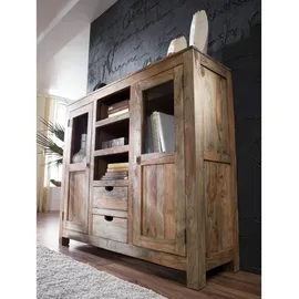 MASSIVMOEBEL24.DE Highboard 140 x 120 x 40 cm Grau