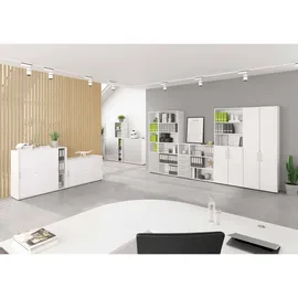 Hammerbacher Z-Line Kombischrank 80 x 42 x 215,6 cm weiß