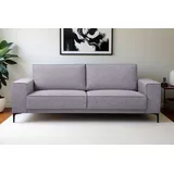 PLACES OF STYLE »3er Sofa Oland, Struktur, Flachgewebe, Luxus-Microfaser, Boucle«, 224 cm, Wellenunterfederung, Skandi-Design, Metallfüße
