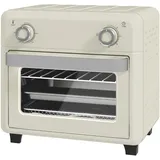 Minibackofen mit Umluft 10L 2 in 1 Mini Ofen mit Ofenrost, Backblech und Krümelblech, 80 °C-230 °C Heißluftfritteuse mit Touch-Screen, Timer, Innenbeleuchtung, 1000W, Edelstahl