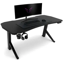 Ultimate Setup Gaming Tisch höhenverstellbar elektrisch Schwarz 140x70 cm
