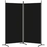 vidaXL Paravent Schwarz 175x180 cm Stoff