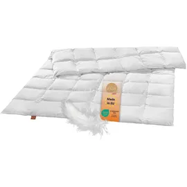 sleepling Federdecke, 135 x 200 cm, Füllung 100% Federn, Bettdecke, aus Federn, Steppbett - Weiß