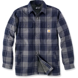Carhartt Flannel Sherpa, Textiljacke - Dunkelblau/Hellgrau - M