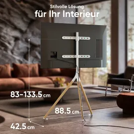 ONKRON TS1220 TV-Ständer 70-120 cm Weiß Holz