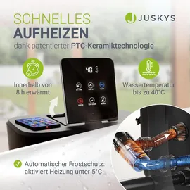 Juskys SpaLuxe 185 x 185 Schwarz/Weiß inkl. LED-Beleuchtung