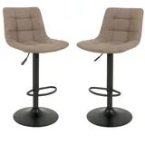 House Nordic Barhocker-Set 43 x 88-108 x 45 cm Hellbraun
