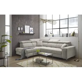ed exciting design Ecksofa inklusive Sitztiefenverstellung Sydney & grau ¦ Maße (cm): B: 282 H: 105 T: 198.0
