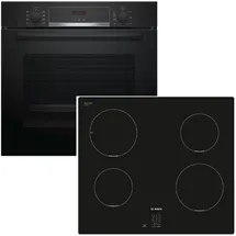 Bosch Herdset BOSCH Backofen mit Induktionskochfeld schwarz - autark, 60 cm