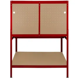 MONSTER SHOP Werkbank Metall 120x155x60 cm Rot