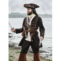 Battle Merchant Wikinger-Kostüm Piratenmantel Edward, Justaucorps braun S | S