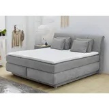 Jockenhöfer Gruppe Boxspringbett, mit Bettkasten, Kaltschaum-Topper und Zierkissen, grau Komplettbetten, 75107420-0 Microfaser,