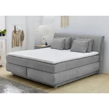 Jockenhöfer Gruppe Boxspringbett, mit Bettkasten, Kaltschaum-Topper und Zierkissen, grau Komplettbetten, 75107420-0 Microfaser,