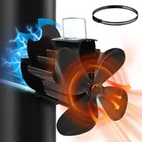 Bocguy Kaminventilator Magnetisch, Ofenventilator Ohne Strom, Kamin Ventilator Stromlos, Kaminofen Ventilator, Ventilator Kamin Kaminlüfter für Fireplace/Feuerstelle/Ofenrohr/Kaminrohr/Rauchrohr
