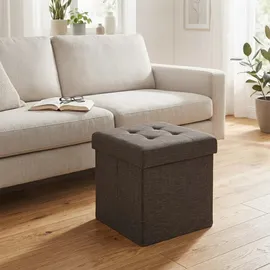 Relaxdays Sitzhocker mit Stauraum Polyester 38 x 41 x 38 cm Braun