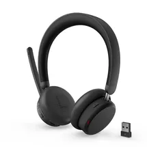 Lenovo Dual-Mode Bluetooth-Headset 6550 Schwarz, kabellos, USB-A Empfänger, ANC, Mircosoft Teams zertifiziert (kommerzielles Produkt)