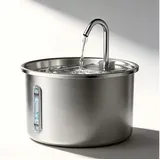 HOMELODY Trinkbrunnen Katzenbrunnen Edelstahl 3L, Trinkbrunnen für Katzen mit Filter, Leiser Haustierbrunnen mit 5-Stufen-Filter und SUS304 Edelstahl