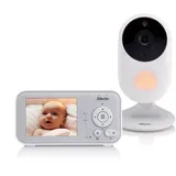 Alecto DVM2028 - Babyphone mit Kamera und 2.8" Bildschirm - Nachtsicht und Temperaturanzeige - Weiß/Grau - Grau/Weiß