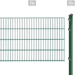 Doppelstabmattenzaun ARVOTEC "EXCLUSIVE 83 zum Einbetonieren", grün (dunkelgrün), H:83cm, Stahl, Kunststoff, Zaunelemente, Zaunhöhe 83 cm, Zaunlänge 2 - 60 m