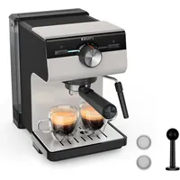 Krups Authentic Espresso-Siebträgermaschine XP381B10 grau/creme inkl. Zubehör