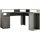 Feldmann-Wohnen Gamingtisch Carbon (mit Montitorfläche, große Arbeitsfläche, offene Fächer, 1 Tür, 1-St., moderne Optik, Kantengriff, ABS-Kanten), 139x139x89cm graphitgrau schwarz 139 cm x 89 cm x 55 cm