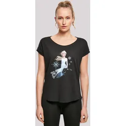 T-Shirt F4NT4STIC "Disney Frozen 2 Elsa Nokk Wassergeist Pferd'", Damen, Gr. S, schwarz, Obermaterial: 100% Baumwolle, casual, regular fit, Rundhals, Kurzarm ohne Bündchen, Shirts, Print