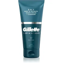 Gillette Body&Intimate 2in1 Shave Cream Rasierprodukt mit Reinigungsemulsion für die Leistengegend für Herren 150 ml