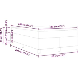 vidaXL Boxspringbett 120 x 200 cm Dunkelgrau