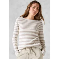 Tom Tailor Regular Fit Strickpullover aus reiner Baumwolle, Beige, XL