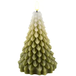 Weihnachtsbaum LED Kerze Weiß/Grün 16cm
