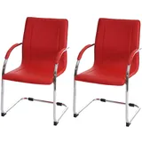 Proregal Konferenzstuhl Sammy Textil Rot 2er Set