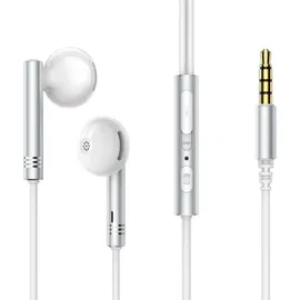 Joyroom Wired Series Halbe In-Ear-Ohrhörer, Metall, verdrahtet, Silberweiß