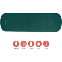 Isomatte Hattan Camping Thermomatte Luftbett Schlaf Matte Bett Selbstaufblasend GRÜN 185 x 55 x 3.8 cm