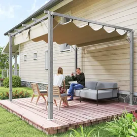Outsunny Pergola 2,99 x 2,96 m Grau