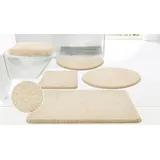 my home Badematte Merida, Badvorleger, Badezimmer Teppich, Höhe 32 mm, rutschhemmend beschichtet, fußbodenheizungsgeeignet, schnell trocknend, strapazierfähig, Kunstfaser, rechteckig, Badteppich, Uni Farben, rechteckig, rund & als 2-tlg. Set erhältlich beige rechteckig | 60 cm x 100 cm x 32 mm