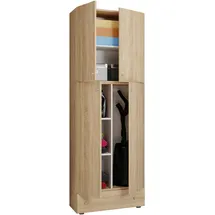 VCM Putzschrank Lona 70 x 200 x 39 cm Braun/Sonoma-Eiche