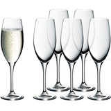 WMF Easy Plus Champagner-/ Sektgläser Set 6-teilig, 250ml, Kristallglas, spülmaschinenfest, transparent